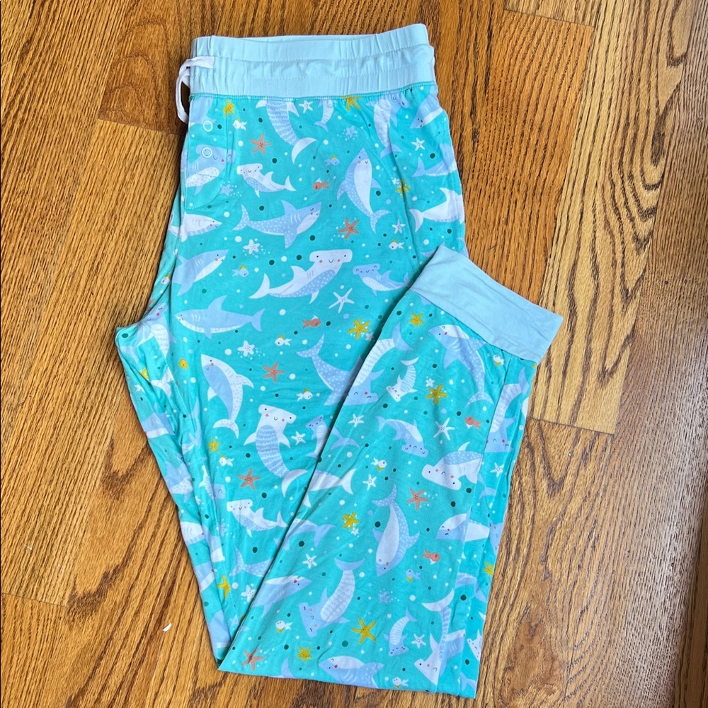 Little Sleepies Aqua Shark Pajama Pants